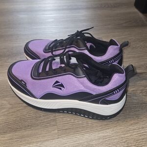AOV Orthodic Walking Shoes Purple and Black Women's Sneakers